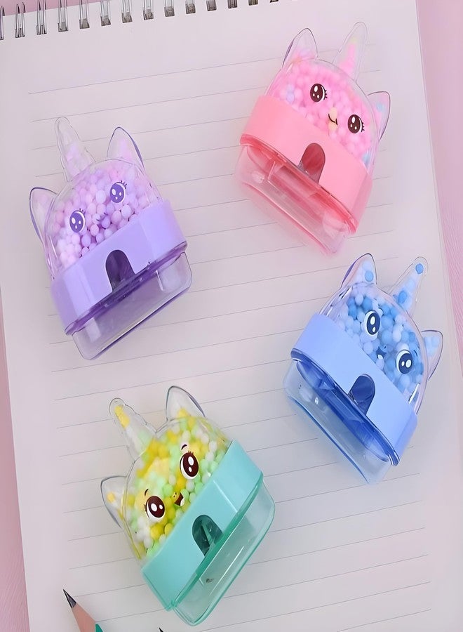 RETRIX Cute Bear Head Balls Pencil Sharpener for Kids - Pencil Sharpener for Kids Stylish, Stationary Set for Kids, Stationary Items - Best Birthday Return Gifts (Pack of 4; Assorted Color) - Image 5